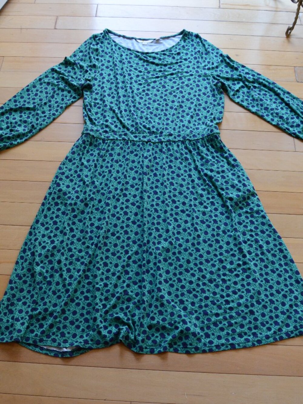 Boden Evelyn Long Sleeve Jersey Midi Dress with Pockets US 16/18R